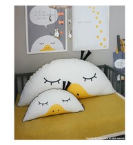 ins cute duck Korean childrens room crib baby duckling semicircular pillow pillow head and waist pillow removable and washable