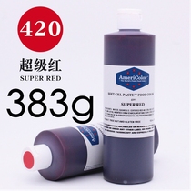 American imported large bottle Americolor food coloring Fondant cream Super red pigment baking raw materials 383g