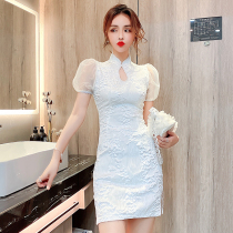 Improved daily young cheongsam dress elegant party dress beauty health Hall Club hotel work clothes