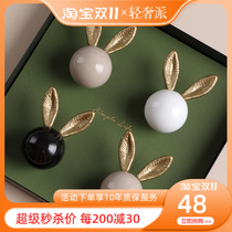 Light luxury cute rabbit handle childrens room high-end wardrobe door cabinet drawer modern minimalist ceramic small handle