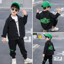 Boy denim suit 2021 new boy Korean version of autumn children children Spring and Autumn fashionable fried street childrens clothing