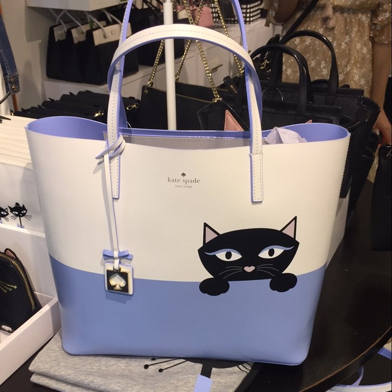 812直播款 美国直邮 kate spade 猫咪托特包_不打折现价1034.00元