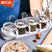 Jubilee Dragon 8040 8041 glass seasoning box Home Kitchen Seasoning Jar 4 pieces kit Covered Combination Creativity
