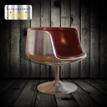 Rivet Aluminum Leather Wine Cup Chair Coffee Hall Chair Bar Fashion Art Living Room Chair Pure Handmade European and American aluminum leather chair