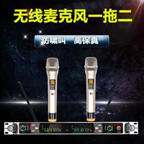 Professional wireless microphone one drag and two anti-whistling to receive far anti-interference strong sound quality KTV stage performance
