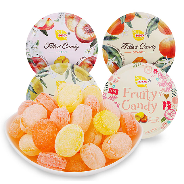 德國(guó)進(jìn)口，33D 水果味夾心硬糖 170g/200g*2盒