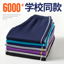 School uniforms pants Elementary school students Deep blue summer One bar Tibetan blue Two bars Two bars Bar School Pants On Top