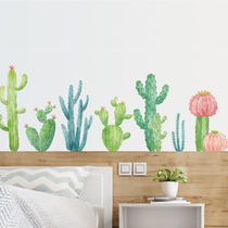 Hipster cactus creative wall stickers living room bedroom room warm self-adhesive wallpaper stickers home decoration stickers