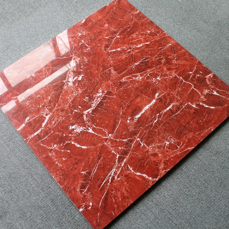 全抛釉紫罗红仿大理石瓷砖600 800地板砖 客厅地面砖佛山红色地砖