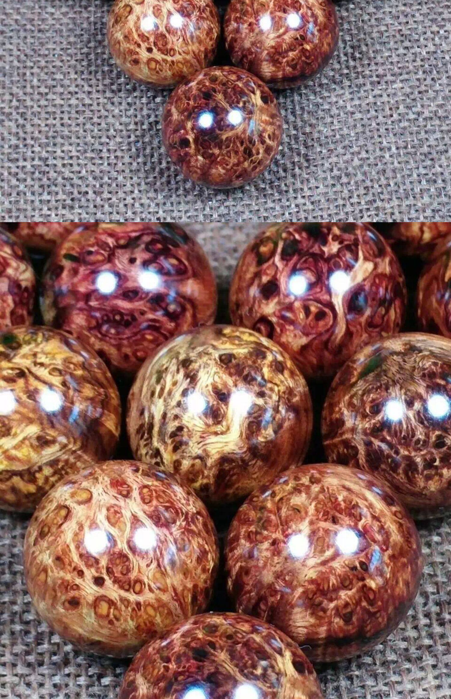 随美海南黄花梨手串 念珠瘿瘤满水波纹 海黄瘤疤纹手链男女款老料