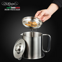 Squire 304 stainless steel oil filter pot Household filter oil tank oil bottle with filter Oil storage tank pot Kitchen artifact