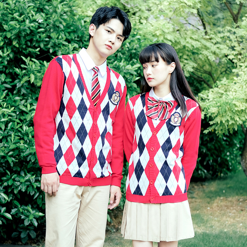 男生女生秋冬季初中高中班服套装英伦学院风韩系大学生装校服毛衣_7折
