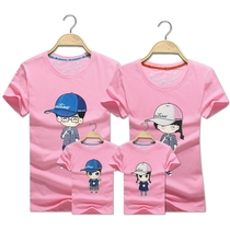 Explosive summer summer summer cotton cartoon large size family three or four parent-child clothing whole family clothing couple short sleeve t-shirt