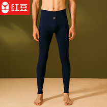 Red bean mens autumn pants mens cotton leggings tight cotton lining pants autumn and winter single pants with knee pads warm pants