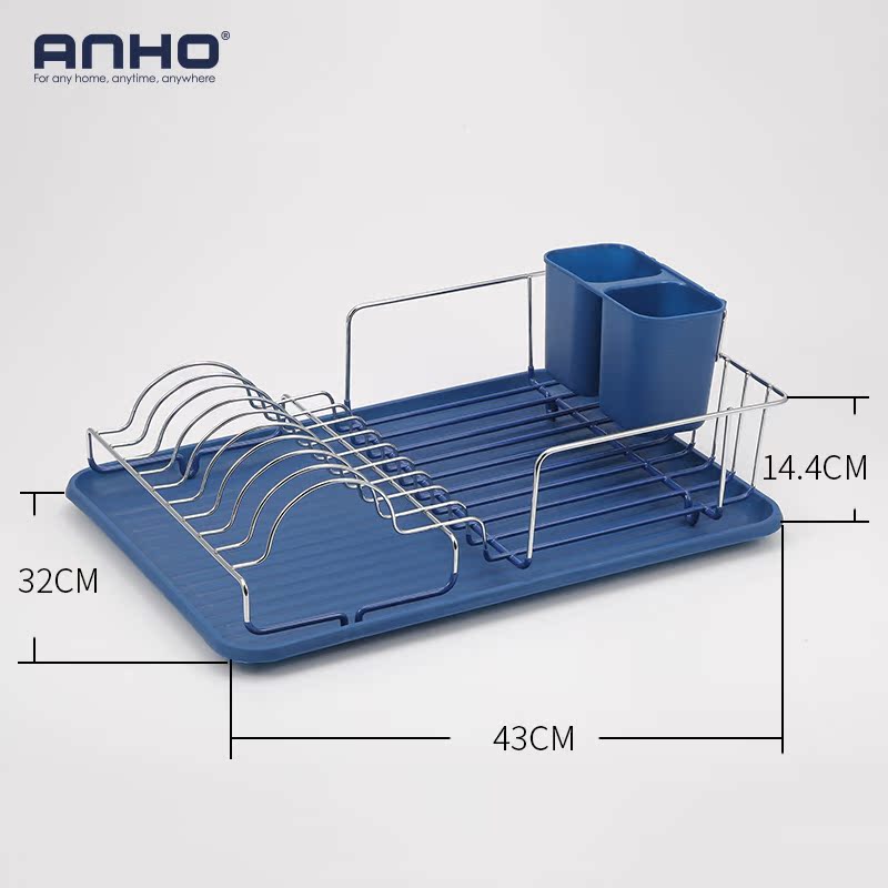 ANHO单层碗碟架水槽沥水架厨房置物架碗筷收纳架放碗架滤水架碗柜产品展示图1