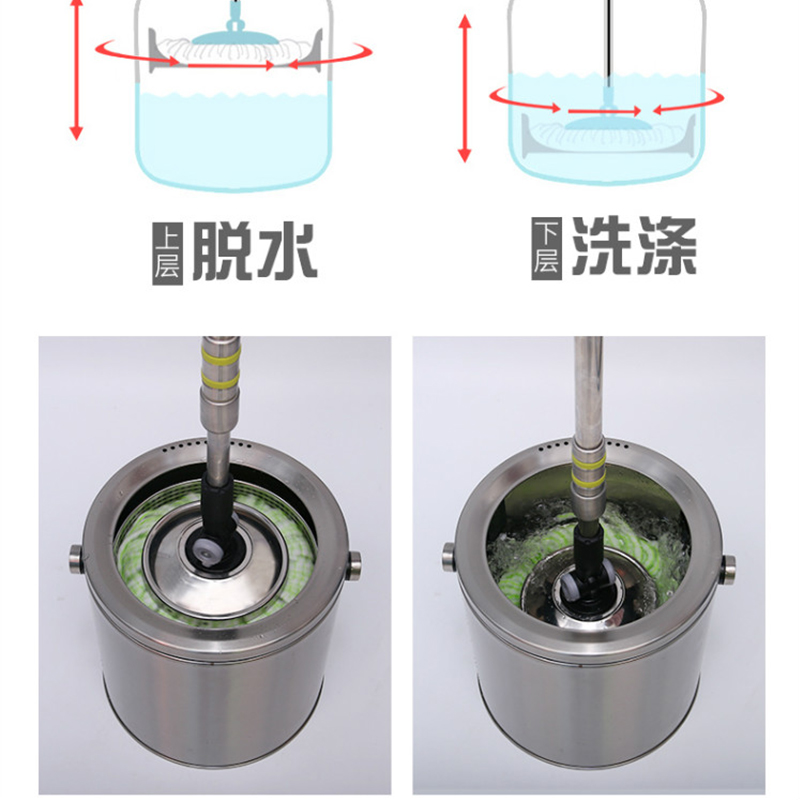 天猫全不锈钢旋转拖把桶双驱动好单桶