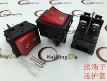 Taiwan RONGFENG boat type switch 4 foot 2 gear red with lamp wane power switch 32 * 25 Rongfeng