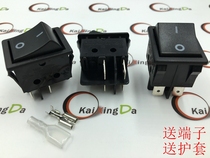 RONGFENG boat type switch four feet two-gear black wane switch 250V16A KCD4 boat-shaped button off