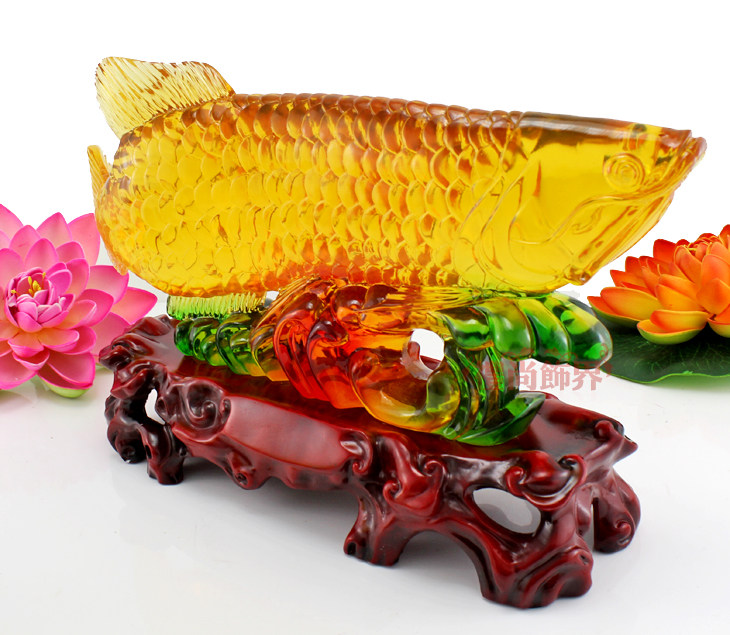 招财金龙鱼摆件开光风水大号镇宅鲤鱼发财鱼客厅办公室工艺品摆设