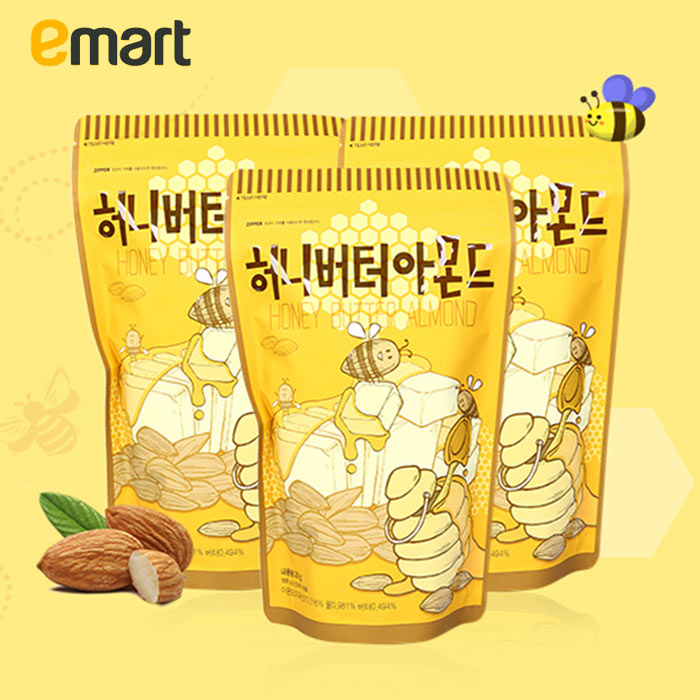 EMART 韩国Tom's Farm汤姆农场蜂蜜扁桃仁250g*3 黄油杏仁味坚果-tmall.hk天猫国际产品展示图5