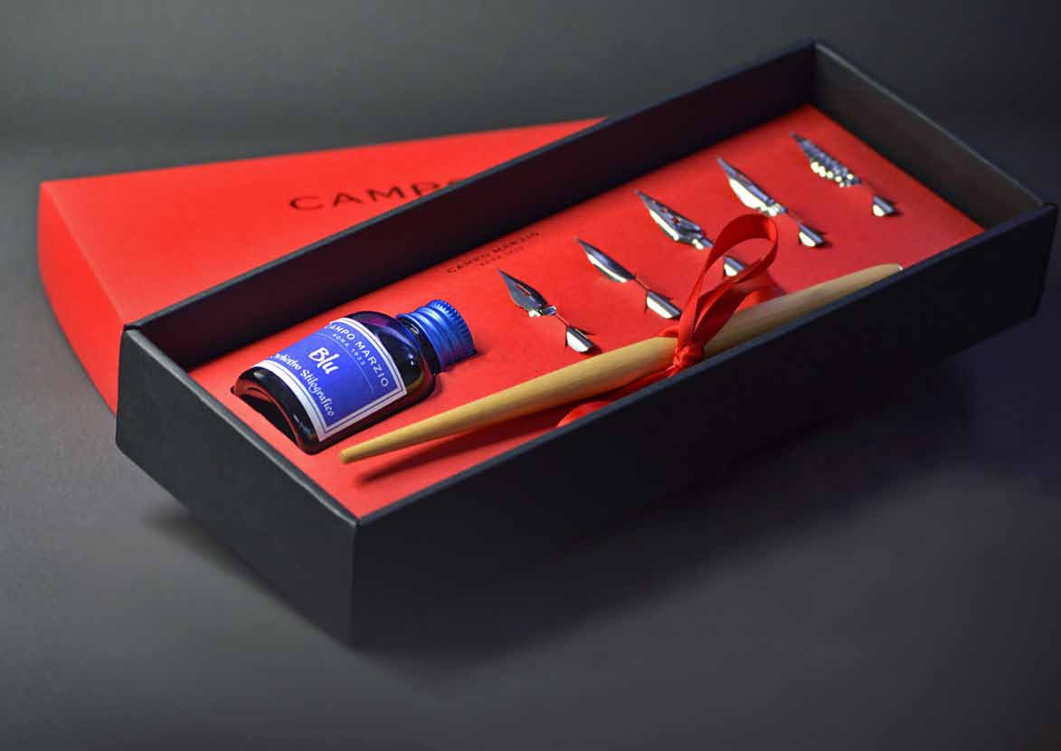 campo marzio木制蘸水笔欧式书写复古钢笔奥古斯丁送礼礼盒装艺术笔尖