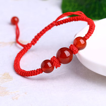 Crystal file red rope couple bracelet black agate bracelet black agate bracelet National style jewelry accessories gift