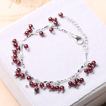 Crystal stalls new fashion bracelet this year garnet red agate tourmaline amethyst handstring Japanese and Korean jewelry