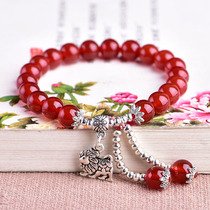 Crystal stall 2020 new red agate versatile womens jewelry twelve constellation bracelet Korean accessories bracelet