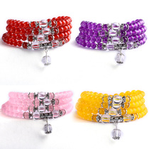 Crystal stalls new black red agate multi-circle bracelets artificial amethyst Garnet jewelry beads