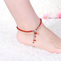 Crystal file new anklet female Korean version of red agate Japanese and Korean simple Garnet this year accessories crystal jewelry