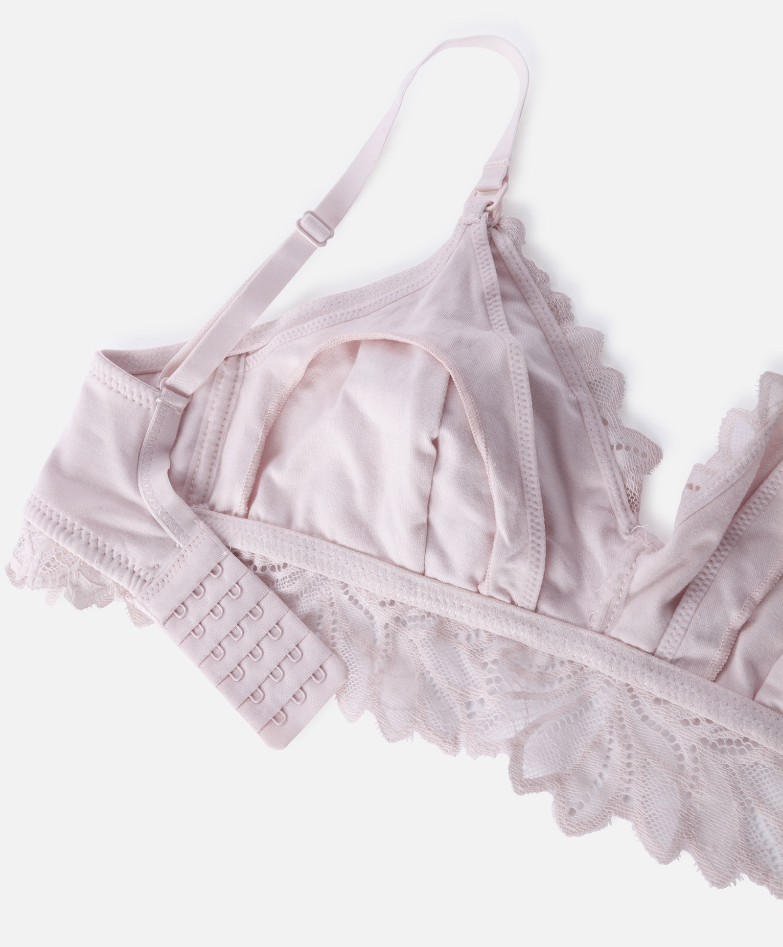 oysho 薄款哺乳期孕妇无胸垫蕾丝三角文胸无钢圈内衣30167534886