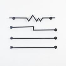 Wrought iron clothing rack on the wall horizontal bar simple wall hanging pole clothing store is hanging the special horizontal bar wall wall hanging New