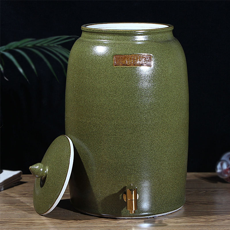 Jingdezhen ceramic tea at the end of the barrel it jars tank cylinder tea urn 30 jins 50 kg 100 catties