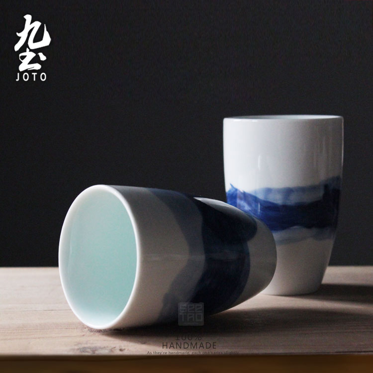 About Nine clay pottery cups Japanese creative manual coloured drawing or pattern glass gift combination green tea lovers ceramic water in a cup