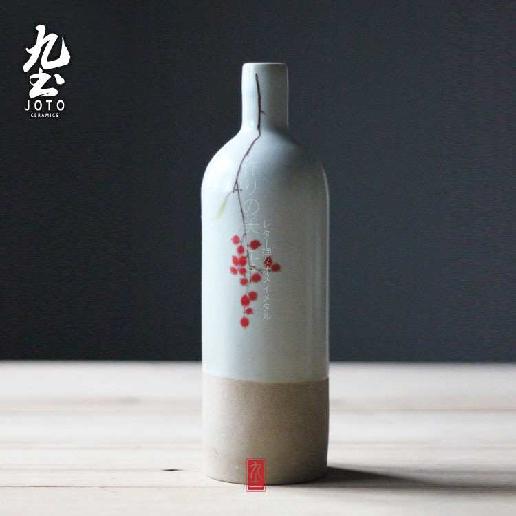 About Nine soil manual hand - made ceramic vase TaoNiJia flower arranging flowers in furnishing articles Japanese zen restoring ancient ways is the sitting room adornment