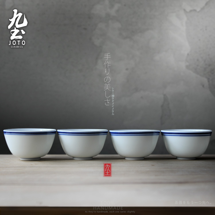 Small ceramic bowl masters cup nine soil sample tea cup Japanese blue and white porcelain tea set kung fu tea cups tea cup