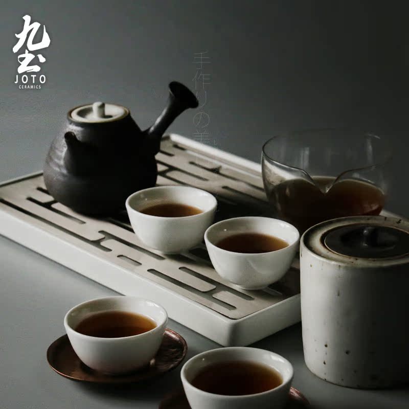 About Nine soil Japanese ceramic tea tray stainless steel household small tea tea tray kunfu tea dry mercifully modern tea tray