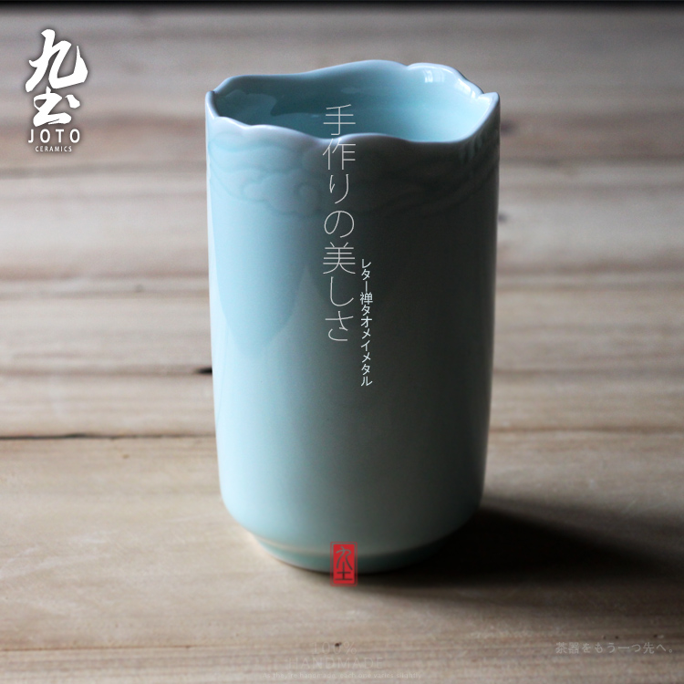 About Nine soil Japanese manual jingdezhen ceramic cup cup of creative move couples office glass tea cup