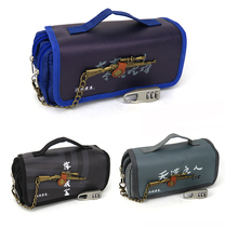 Jedi survival pencil bag Canvas password lock Boy student multi-functional large capacity pencil box Chicken eating stationery box