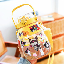 Net Red Large Belly Cup Girls Summer Children Students Portable Coulomey Straws Cups 2021 high face value water glasses