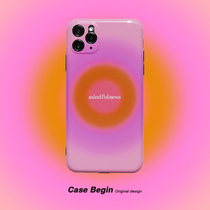 Pink gradient for Apple 11Promax phone case XS All-inclusive Huawei P30pro protective case 12 soft case 13