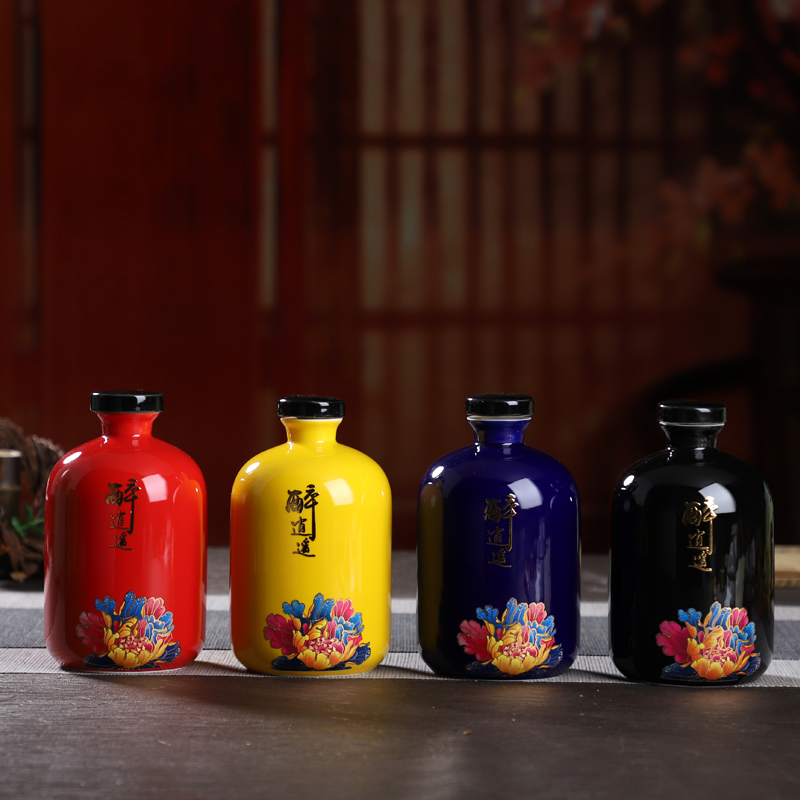 An empty bottle of jingdezhen ceramic Chinese style household seal 1 kg pack bulk wine jug wine utensils wine jars