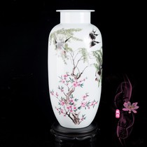 Jingdezhen ceramic vase hand-painted flowers and birds Chinese-style living room decorations flower arrangement home tabletop ornaments