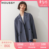 MOUSSY 2021 spring and autumn new suit lapel two buckle casual blazer 010ESW30-0960