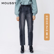 MOUSSY SPRING new VINTAGE flash WASHED stitching CASUAL JEANS female 028DA511-5170