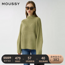 MOUSSY spring and autumn new small turtleneck ribbed loose casual pullover sweater 010DAW70-6440