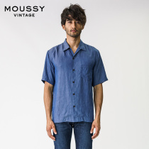 MOUSSY Vintage Mens 2020 New Lapel casual short sleeve shirt 025DAN30-5380