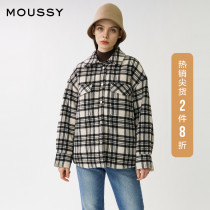 MOUSSY Spring new lapel plaid loose casual shirt jacket jacket 028DA530-5000