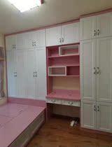 Tatami bed wardrobe one childrens room solid wood bedroom desk bookshelf girl small apartment multi-function customization
