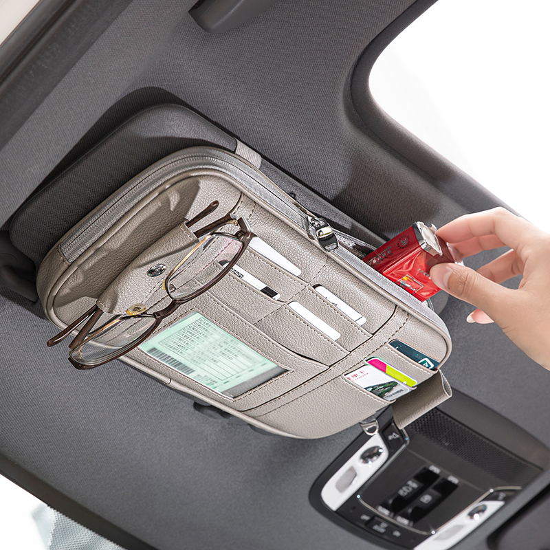 Car sun visor glasses clip bag card bag storage multi-function car in-car ID clip ticket box universal